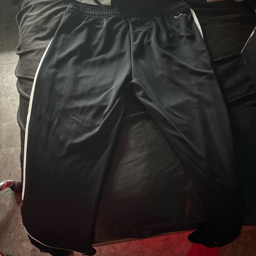 adidas Black Joggers with White Stripes